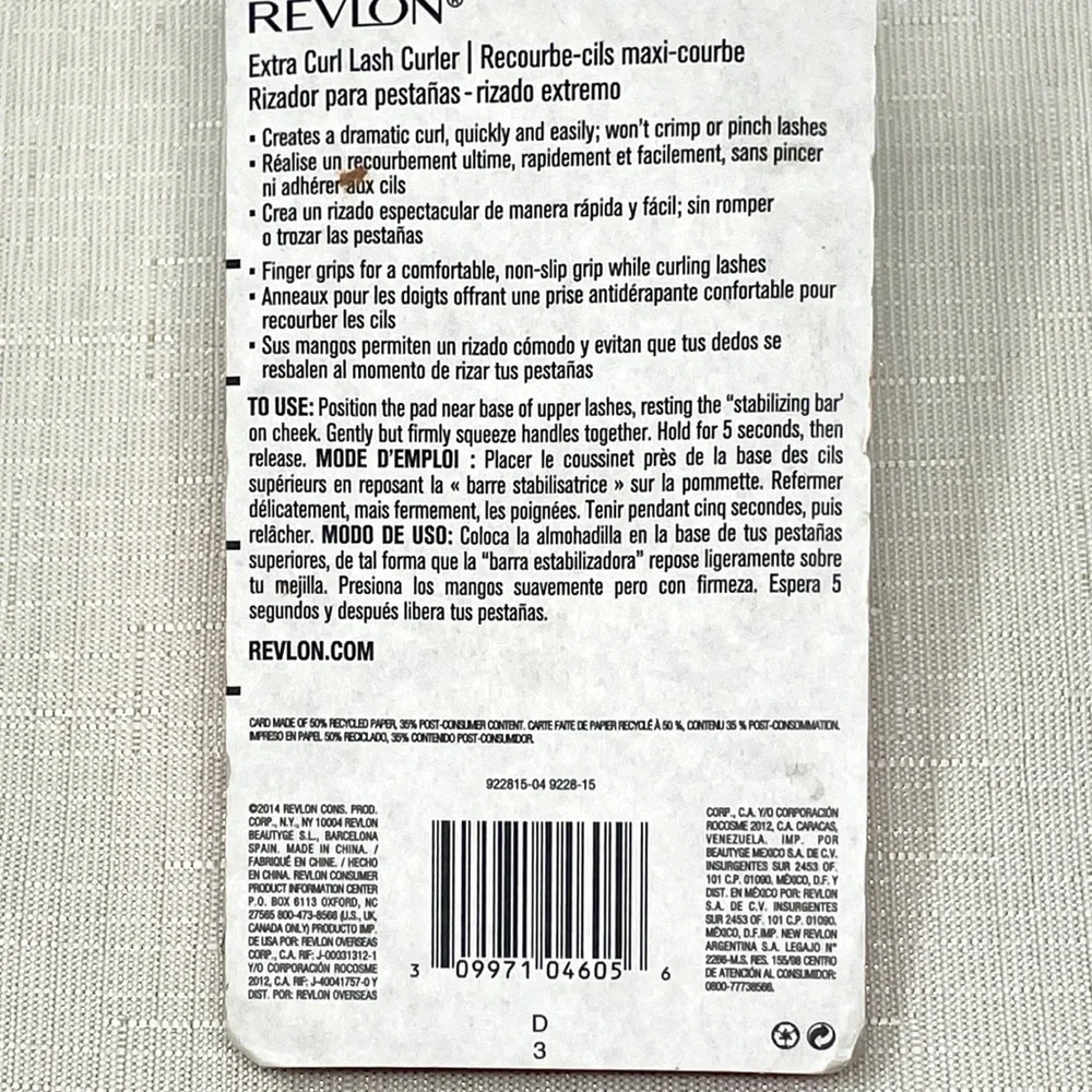 🌺 Revlon Extra Curl Comfort Grip Non Slip Eyelash Curler